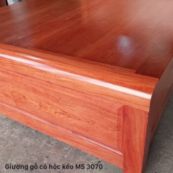 Giường có hộc kéo gỗ tự nhiên vân hương đá MS 3070