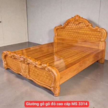 Giường gỗ gõ đỏ cao cấp MS 3314