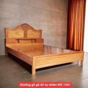 Giường gỗ gõ đỏ tự nhiên MS 1961