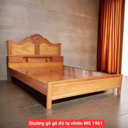 Giường gỗ gõ đỏ tự nhiên MS 1961