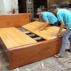 Giường gỗ tự nhiên cao cấp MS 9874 8 Giường gỗ tự nhiên cao cấp MS 9874