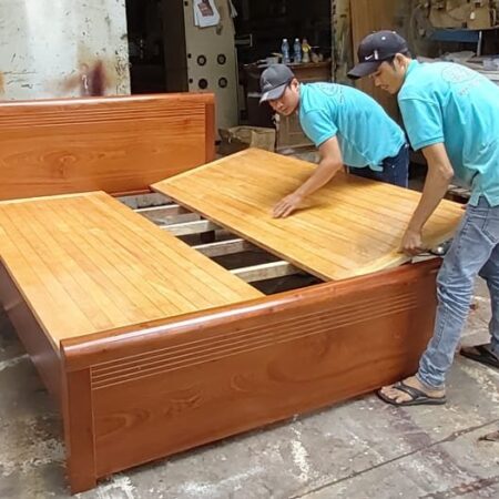 Giường gỗ tự nhiên cao cấp MS 9874