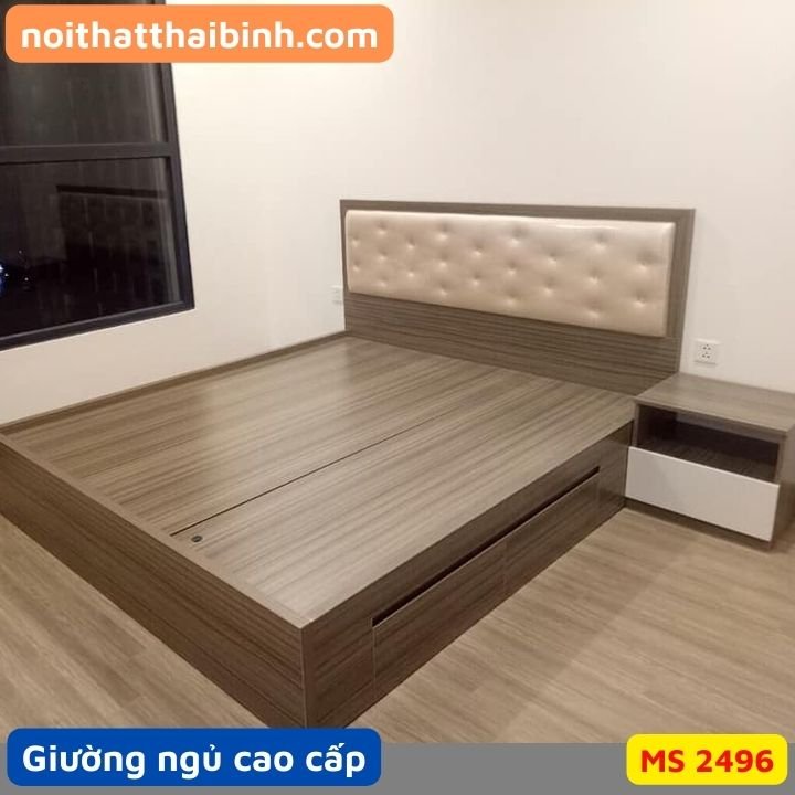 Giường ngủ cao cấp melamine 1m6 MS 2496 1 Giường ngủ cao cấp melamine 1m6 MS 2496