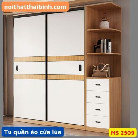 Tủ quần áo 2 cánh lùa MS 2509