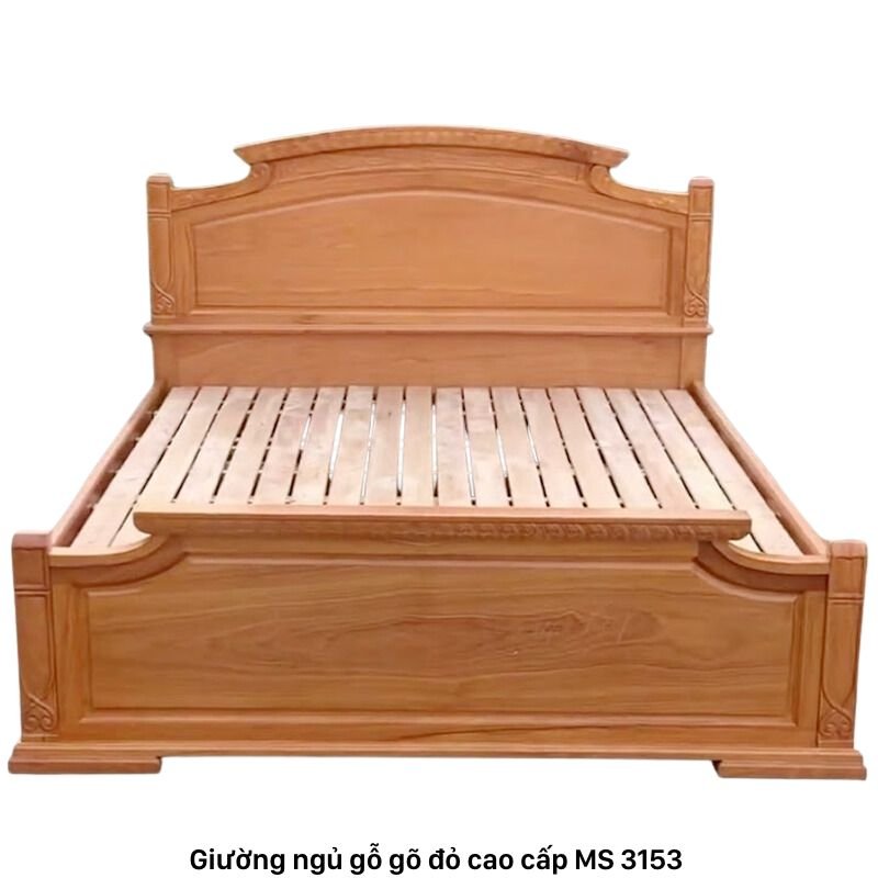 Giường gõ đỏ cao cấp MS 3153 1 Giường gõ đỏ cao cấp MS 3153