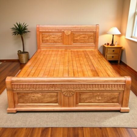 Giường ngủ gỗ tự nhiên vạt phản MS 2945