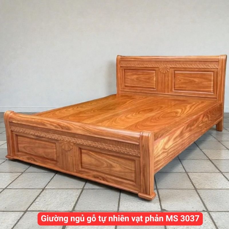 Giường ngủ gỗ tự nhiên vạt phản MS 3037 1 Giường ngủ gỗ tự nhiên vạt phản MS 3037