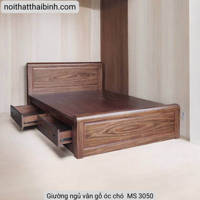 Giường gỗ tự nhiên cao cấp MS 3050 1 Giường gỗ tự nhiên cao cấp MS 3050