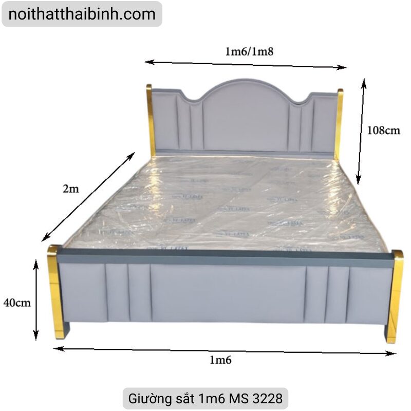 Giường sắt 1m6 MS 3228 4 Giường sắt 1m6 MS 3228 - Ảnh 4