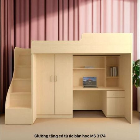 Giường tầng có bàn học ở dưới MS 3174