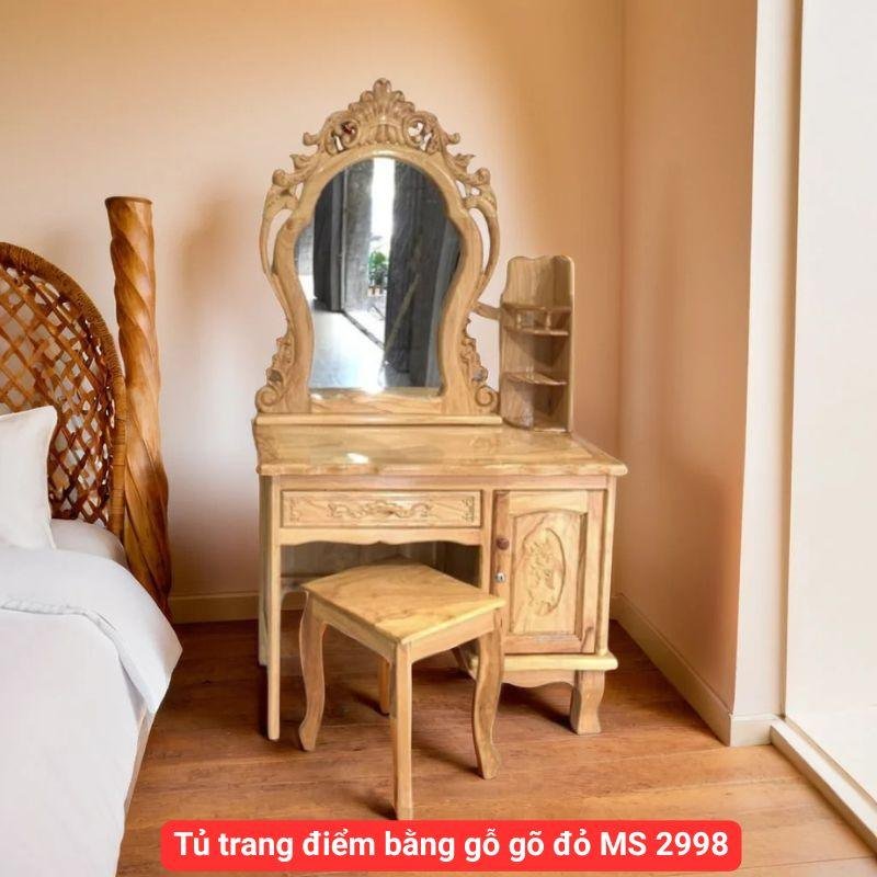 Tủ trang điểm bằng gỗ gõ đỏ MS 2998 1 Tủ trang điểm bằng gỗ gõ đỏ MS 2998