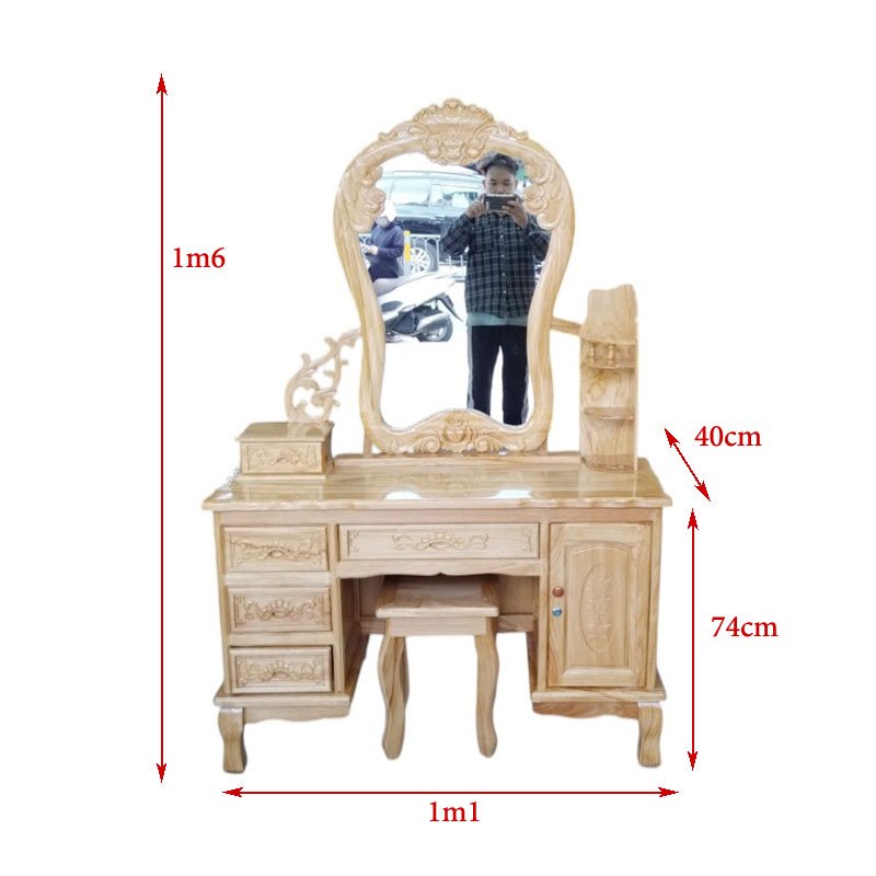 Bàn trang điểm gỗ gõ đỏ MS 3247 5 Bàn trang điểm gỗ gõ đỏ MS 3247 - Ảnh 5