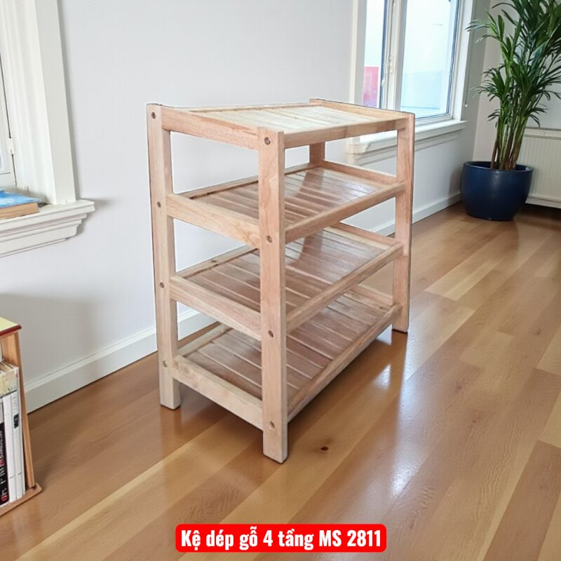 Kệ dép gỗ 4 tầng MS 2811 | GIAO HỎA TỐC TPHCM 1 Kệ dép gỗ 4 tầng MS 2811 | GIAO HỎA TỐC TPHCM
