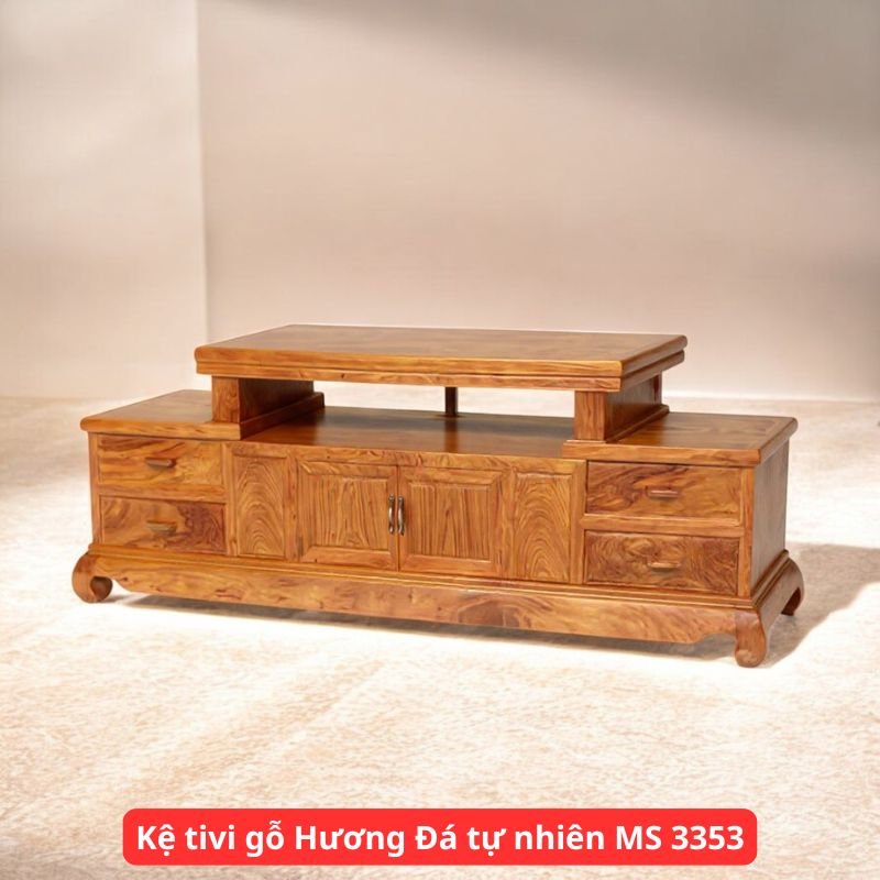 Kệ tivi gỗ Hương Đá tự nhiên MS 3353 1 Kệ tivi gỗ Hương Đá tự nhiên MS 3353