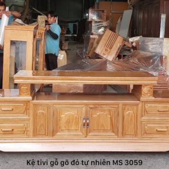 Kệ tivi gỗ gõ đỏ MS 3059 15 Kệ tivi gỗ gõ đỏ MS 3059