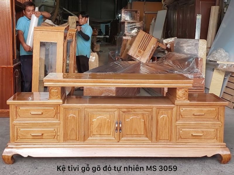 Kệ tivi gỗ gõ đỏ MS 3059 7 Kệ tivi gỗ gõ đỏ MS 3059 - Ảnh 7