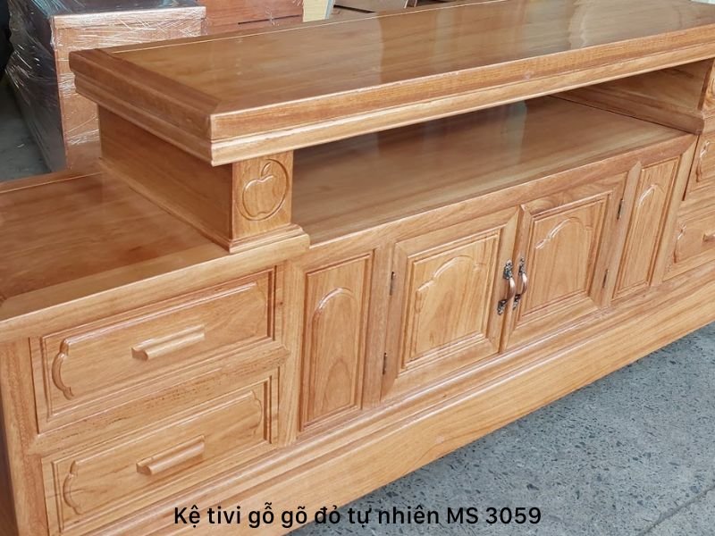 Kệ tivi gỗ gõ đỏ MS 3059 8 Kệ tivi gỗ gõ đỏ MS 3059 - Ảnh 8