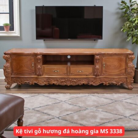 Kệ tivi gỗ hương đá hoàng gia MS 3338
