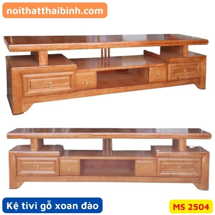 Kệ tivi gỗ xoan đào 2m2 MS 2504 1 Kệ tivi gỗ xoan đào 2m2 MS 2504