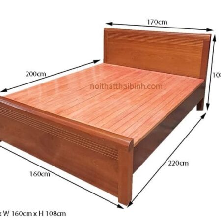 Giường gỗ tự nhiên cao cấp MS 9874