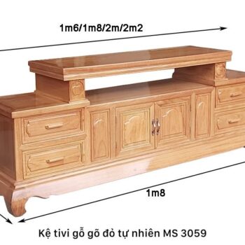 Kệ tivi gỗ gõ đỏ MS 3059 13 Kệ tivi gỗ gõ đỏ MS 3059
