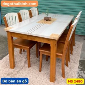 Bộ bàn ăn gỗ MS 2480