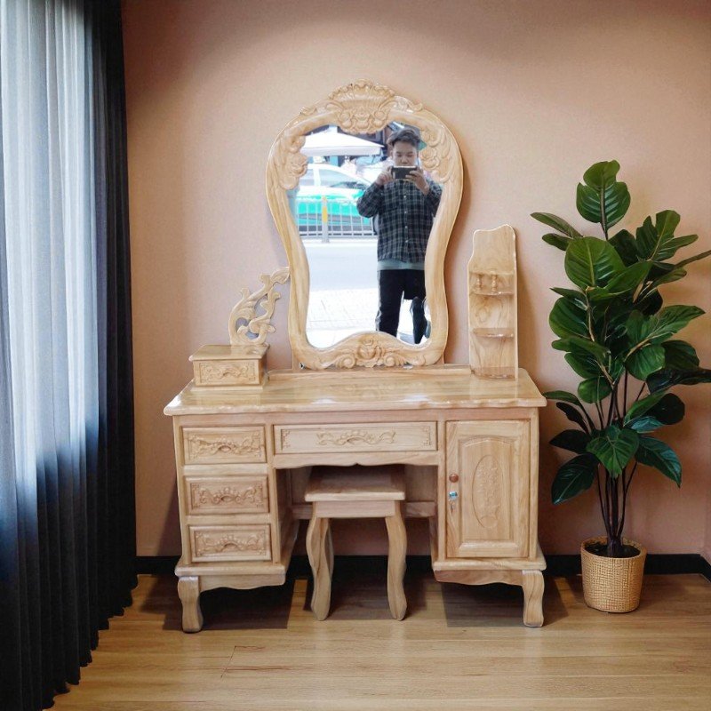 Bàn trang điểm gỗ gõ đỏ MS 3247 4 Bàn trang điểm gỗ gõ đỏ MS 3247 - Ảnh 4