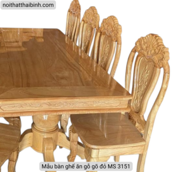 Mẫu bàn ghế ăn gỗ gõ đỏ MS 3151