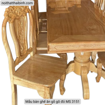 Mẫu bàn ghế ăn gỗ gõ đỏ MS 3151