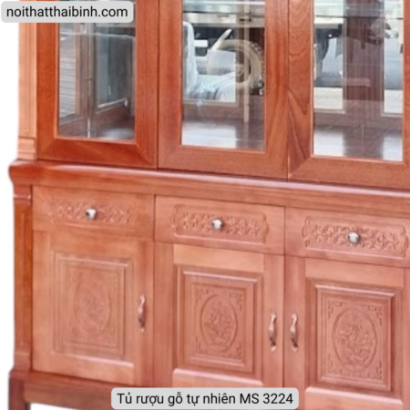 Tủ rượu phòng khách gỗ tự nhiên MS 3224 10 Tủ rượu phòng khách gỗ tự nhiên MS 3224