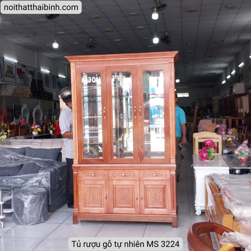 Tủ rượu phòng khách gỗ tự nhiên MS 3224 2 Tủ rượu phòng khách gỗ tự nhiên MS 3224 - Ảnh 2