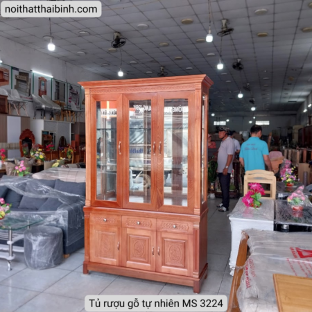 Tủ rượu phòng khách gỗ tự nhiên MS 3224 9 Tủ rượu phòng khách gỗ tự nhiên MS 3224