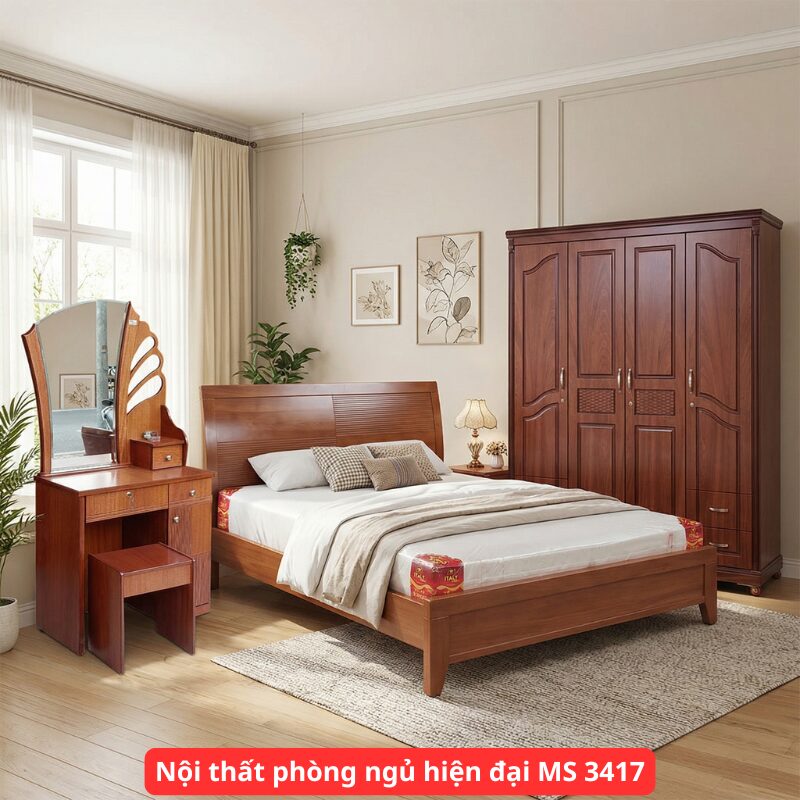 Combo giường tủ phòng ngủ MS 3417 1 Combo giường tủ phòng ngủ MS 3417