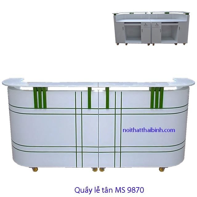Quầy lễ tân lắp ghép MS 9870 Giá bán = 8.400.000 1 Quầy lễ tân lắp ghép MS 9870 Giá bán = 8.400.000