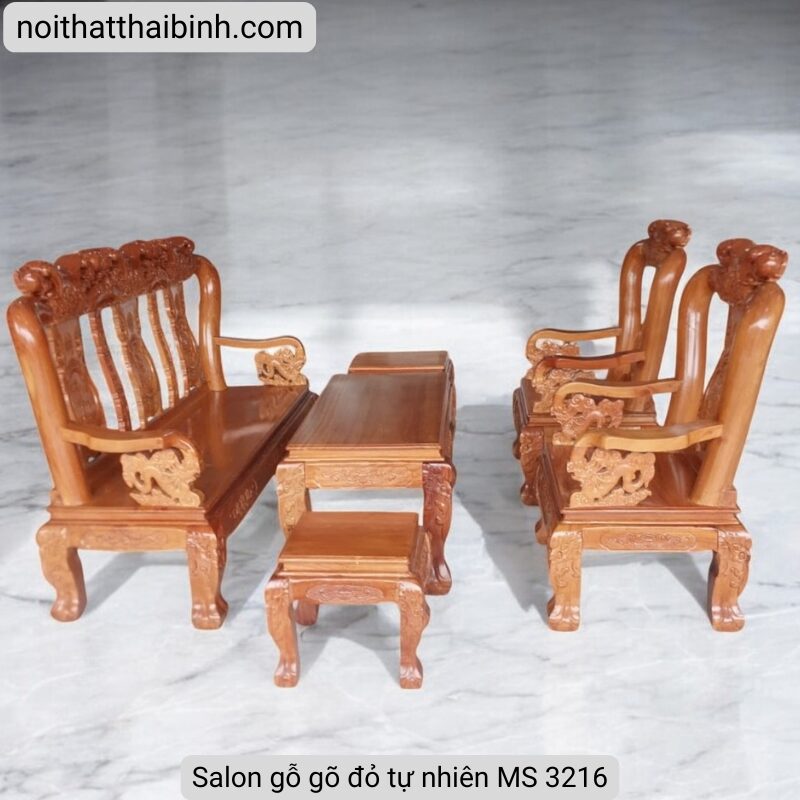Salon gỗ gõ đỏ tự nhiên MS 3216 4 Salon gỗ gõ đỏ tự nhiên MS 3216 - Ảnh 4