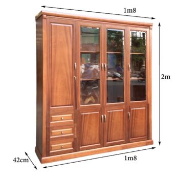Tủ tài liệu gỗ xoan đào tự nhiên MS 3192