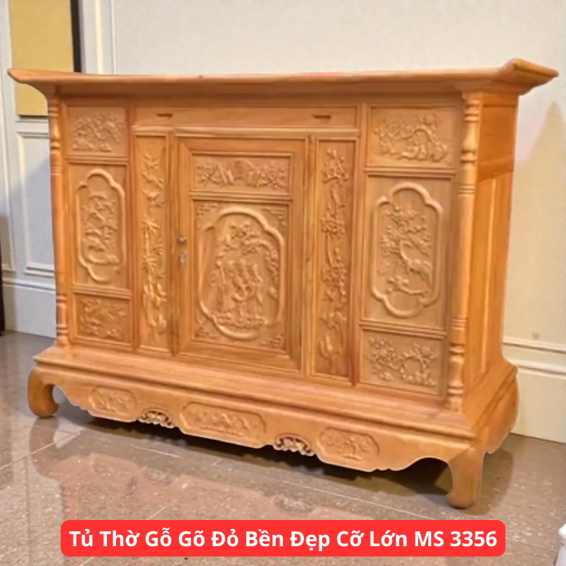 Tủ Thờ Gỗ Gõ Đỏ Bền Đẹp Cỡ Lớn MS 3356 1 Tủ Thờ Gỗ Gõ Đỏ Bền Đẹp Cỡ Lớn MS 3356