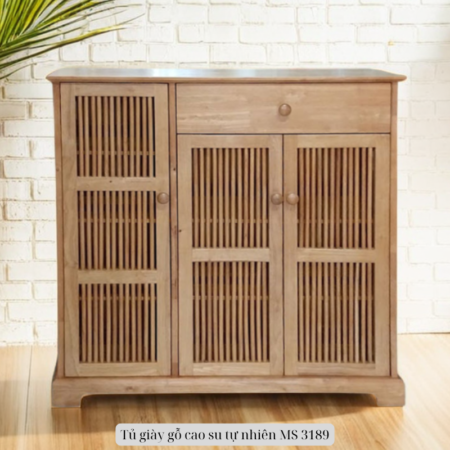 Tủ giày gỗ cao su tự nhiên MS 3189 10 Tủ giày gỗ cao su tự nhiên MS 3189