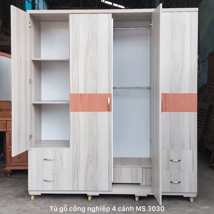 Tủ gỗ công nghiệp 4 cánh MS 3030 4 Tủ gỗ công nghiệp 4 cánh MS 3030 - Ảnh 4