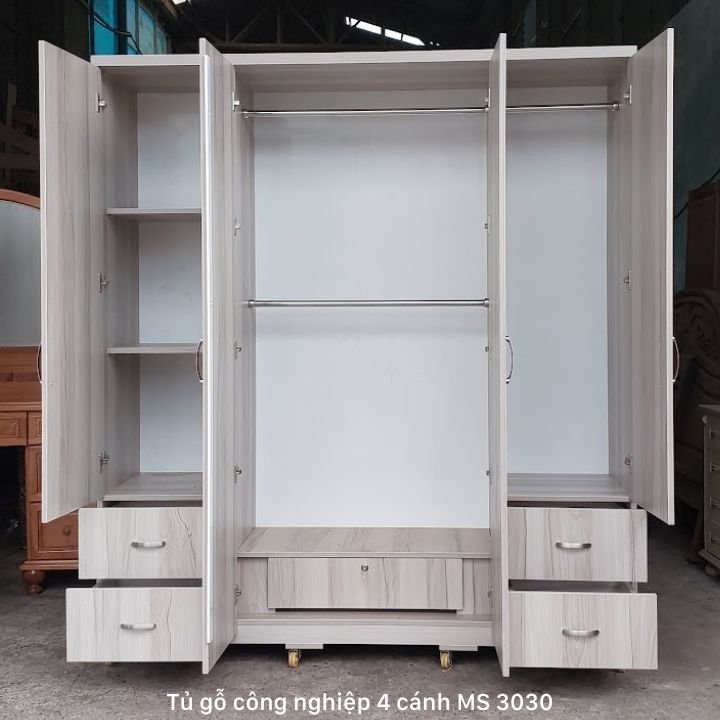Tủ gỗ công nghiệp 4 cánh MS 3030 3 Tủ gỗ công nghiệp 4 cánh MS 3030 - Ảnh 3