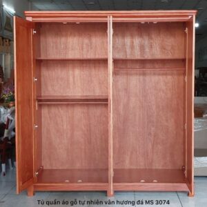 Tủ gỗ đựng quần áo gỗ tự nhiên vân hương đá MS 3074
