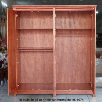 Tủ gỗ đựng quần áo gỗ tự nhiên vân hương đá MS 3074 9 Tủ gỗ đựng quần áo gỗ tự nhiên vân hương đá MS 3074