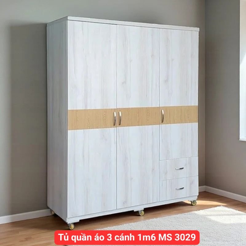 Tủ quần áo 3 cánh 1m6 MS 3029 1 Tủ quần áo 3 cánh 1m6 MS 3029