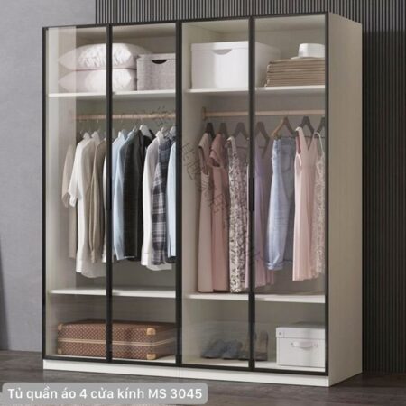 Tủ quần áo 4 cửa kính MS 3045