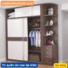 Tủ quần áo 2 cánh lùa cao áp trần MS 2516