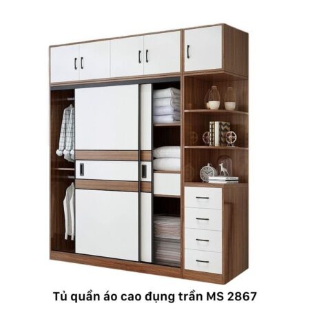 Tủ quần áo cao đụng trần MS 2867
