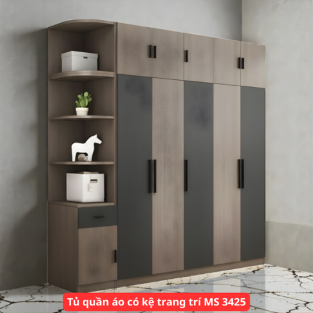 Tủ quần áo có kệ trang trí MS 3425
