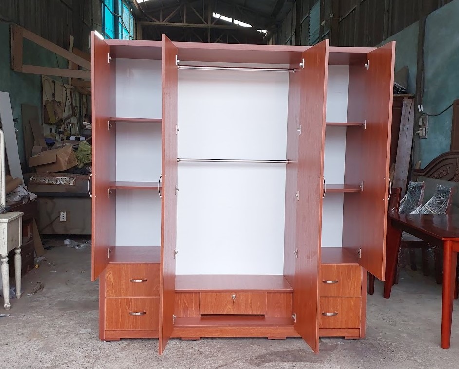 Tủ quần áo cửa lùa hiện đại tiết kiệm diện tích