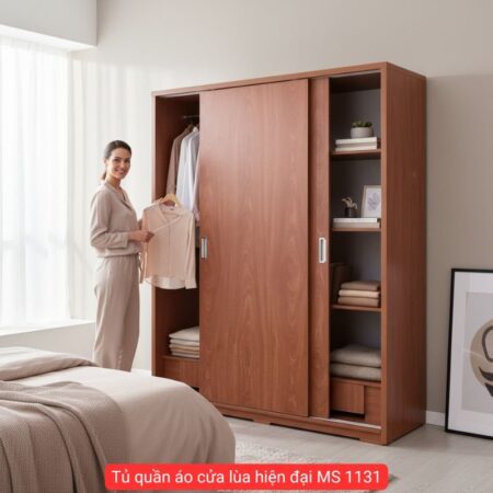 Tủ quần áo cửa lùa hiện đại tphcm MS 1131