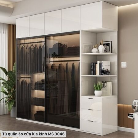 Tủ quần áo cửa lùa cánh kính MS 3046